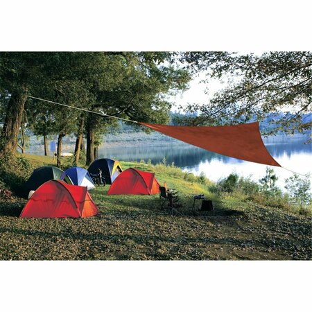 GAN EDEN Ready-to-Hang Polyethylene Terra Cotta Triangle Shade Sail Canopy - 120 x 120 in. GA2739509